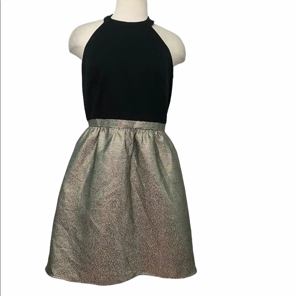 Aidan Mattox black gold dress sz- 14 - Picture 1 of 4
